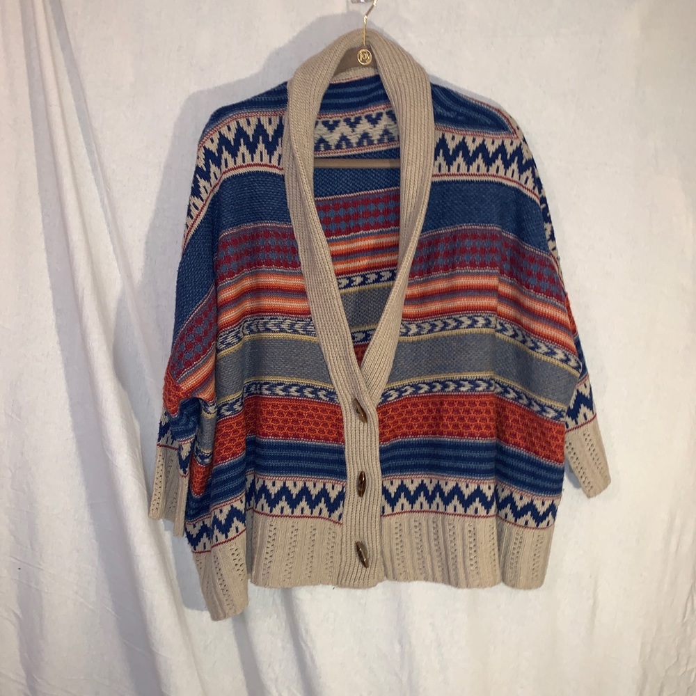 Aztec poncho sweater